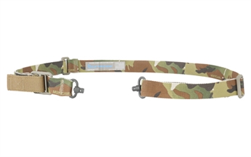 Picture of Blue Force Gear Vickers ONE Sling, 2-Point Combat Sling, Push Button Swivels, 54" with Adjuster Tightened, Multicam, 1" Webbing VCAS-PB-100-AA-MC