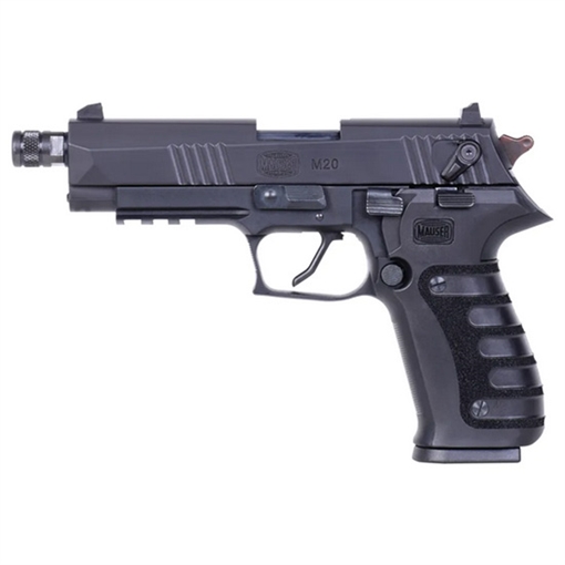 Picture of Mauser Rimfire M20 22 LR 10+1 4.75" Black Steel Threaded Barrel, Black Serrated Slide, Black Aluminum Frame w/Picatinny Rail, Ambidextrous 4010102