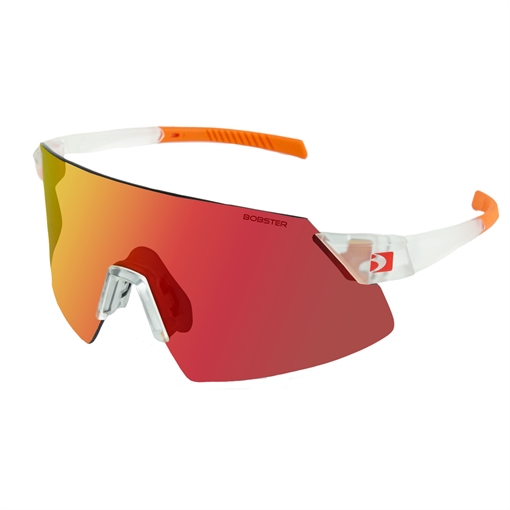 Picture of Bobster Cadence Sunglasses - Matte Clear/Orange Frame w/ Smoke Black Red Revo/Yellow/Clear Lenses BCAD01
