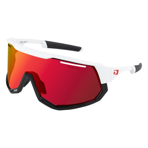 Picture of Bobster Freewheel Sunglasess - Matte White/Gloss Black Frame w/ Smoke Black Red Revo/Yellow/Clear Lenses BFRE01