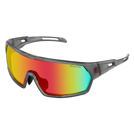Picture of Bobster Speed Sunglasses - Matte Clear/Gray Framew/ Smoked Crimson Mirror Lens BSPE01