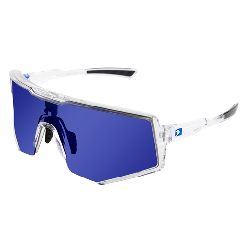Picture of Bobster Sprocket Sunglasses - Crystal Clear Frame w/ Blue Mirror Lens BSPR01