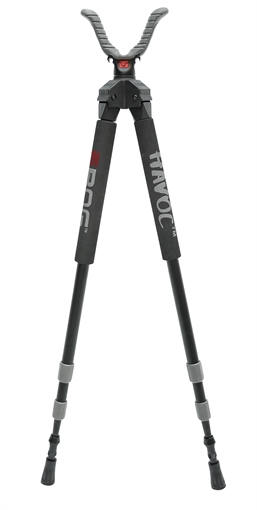 Picture of Bog-Pod Havoc Bipod, Black Finished Aluminum with Foam Grip, Rubber Feet, 360 Degree Pan & 21-50" Vertical Adjustment 1100478