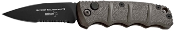 Picture of Boker Kalashnikov 2.52" Drop Point Plain/Serrated Black D2 Steel Blade Gray Aluminum Handle 01KALS96