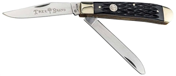 Picture of Boker Trapper 2.0 Clip Point/Spey Plain D2 Steel Blade Black Jigged Bone Handle 110824
