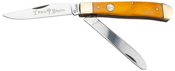 Picture of Boker Trapper Traditional Clip Point/Spey Plain D2 Steel Blade Smooth Yellow Bone Handle 110835