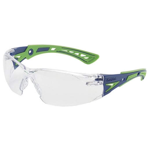 Picture of Bolle RUSH+ SAFETY SPECTACLES PC CLEAR PLATINUM PC TPR RIMLESS 40256