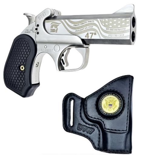Picture of BOND ARMS 45/410 4" TRUMP SATIN PKG SS W/LEA DRIVING HOLSTER BADT47-SATINP