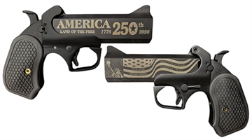 Picture of Bond Arms 250th Derringer .45 Colt/410 ga 2rd Capacity 4.25" Black Barrel Black Cerakote Finish B6 Extended Grip BA250th-BLK- 45/410 BA250THBLK45410