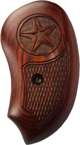 Picture of BOND ARMS GRIP EXTENDED LAM. ROSEWOOD/GREY W/LASER STAR BAERWLS EXTENDED GRIP:ROSEWOOD STAR ON STAR