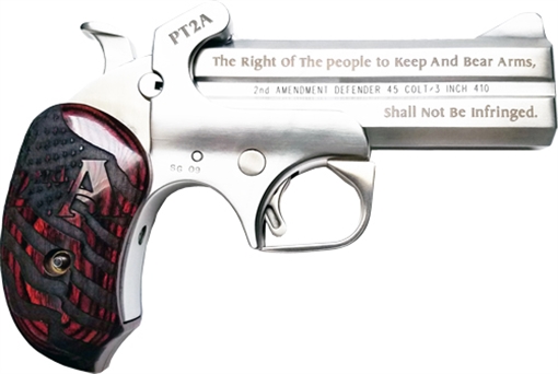 Picture of Bond Arms Protect the 2nd Amendment 38 Special,357 Mag 4.25" 2 Round Stainless Steel Rosewood Grip PT2A