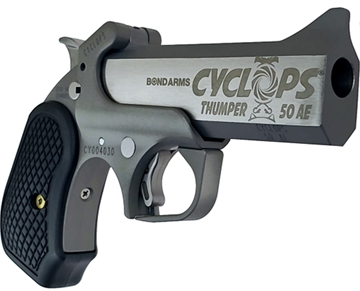 Picture of Bond Arms Cyclops, Derringer, 50 Action Express, 4.25" Barrel, Fixed Sights, Stainless Steel, Silver, 1 Round, With Trigger Guard BACY-50 AE BACY - 50 AE