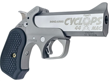 Picture of Bond Arms BACY Cyclops Big Bore 44 Mag 1rd, 4.25" Matte Stainless Steel w/Engraved Barrel, Matte Stainless Steel Frame, Black Extended B6 Resin Grip BACY BACY - 44MAG