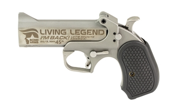 Picture of Bond Arms DT-47 Trump 47th President 45 Colt (Long Colt)/.410 2 Shot4.25" Stainless w/Gold Engraving Double Barrel, Stainless Steel Frame, Black Extended B6 Resin Grips DT47-45/410