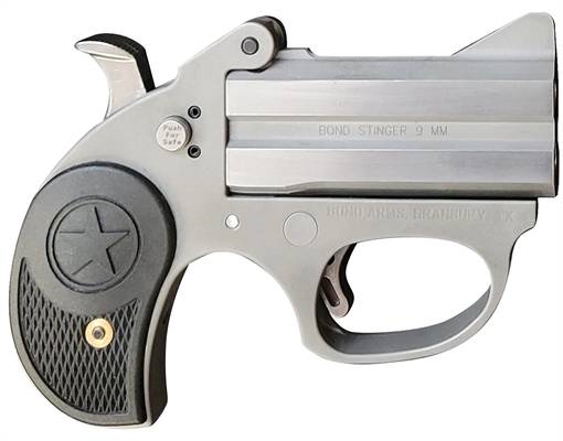 Picture of Bond Arms BASRS Stinger 9mm Luger 2rd 2.5" Matte Stainless Steel Double Barrel & Frame, Rebounding Hammer, Blade Front/Fixed Rear Sights, Black Rubber Grip, Manual Safety BASRS BASRS-9MM