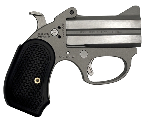Picture of BOND HONEY-B (STINGER SERIES) THIN STAINLESS STEEL FRAME 327FED 3IN BARREL 2RD SILVER THE ROUGH SERIES FINISH B6 EXTENDED GRIPS BAHB - 327 FED 855959001406