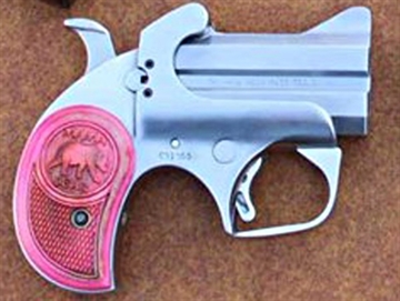 Picture of Bond Arms Mama Bear 357 Mag/38 Special 2rd 2.50" Stainless Steel Double Barrel & Frame, Auto Extractors & Rebounding Hammer, Blade Front/Fixed Rear Sights, Pink Wood Grip, Manual Safety BAMB