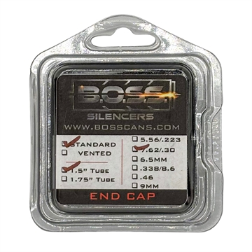 Picture of B O S S SUPPRESSORS 30 CAL END CAP FOR 1.5IN BOSS SILENCER MODELS ONLY STAINLESS END CAP STANDARD BLACK EC-150-762-SS-SE-BLK EC-150-762-SS-SE-BLK