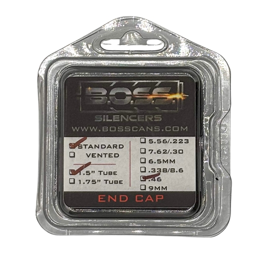 Picture of B O S S SUPPRESSORS .46 CAL END CAP FOR 1.5IN BOSS SILENCER MODELS ONLY STAINLESS END CAP STANDARD BLACK EC-150-460-SS-SE-BLK EC-150-460-SS-SE-BLK