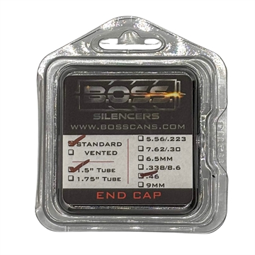 Picture of B O S S SUPPRESSORS .46 CAL END CAP FOR 1.5IN BOSS SILENCER MODELS ONLY STAINLESS END CAP STANDARD BLACK EC-150-460-SS-SE-BLK EC-150-460-SS-SE-BLK