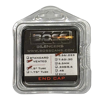 Picture of B O S S SUPPRESSORS 5.56MM END CAP FOR 1.5IN BOSS SILENCER MODELS ONLY STAINLESS END CAP VENTED BLACK EC-150-556-SS-VE-BLK EC-150-556-SS-VE-BLK