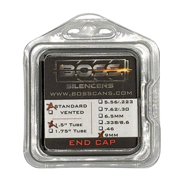 Picture of B O S S SUPPRESSORS 9MM END CAP FOR 1.5IN BOSS SILENCER MODELS ONLY STAINLESS END CAP STANDARD BLACK EC-150-9MM-SS-SE-BLK EC-150-9mm-SS-SE-BLK