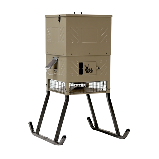 Picture of Boss Buck Fill Sled Feeder with Diverter Plate and Solar Panel 600lb BB-SF600SLEDK
