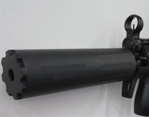Picture of B O S S SUPPRESSORS COMMANDER SWAT - 1/2X28 9MM ULTRA COMPACT DUTY HIGH FLOW SILENCER NITRIDED STAINLESS CORE IDEAL FOR PCC'S CS-17555-9MM-SS-12-SE-BLK CS-17555-9MM-SS-12-SE-BLK