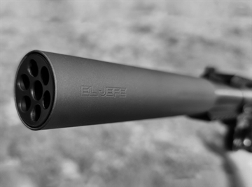Picture of B O S S SUPPRESSORS EL JEFE .22 - 1/2X28 22LR/5.7X28 HIGH PRESSURE RATED SILENCER USER SERVICEABLE ROBUST AND LIGHTWEIGHT EJ-1050-22-SS-12-SE-BLK EJ-1050-22-SS-12-SE-BLK