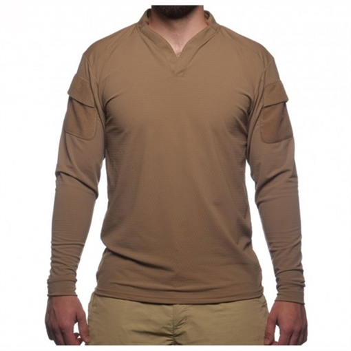 Picture of Velocity Systems BOSS RUGBY SHIRT LONG SLEEVE COYOTE BROWN MED VS-BRLS-CB-M