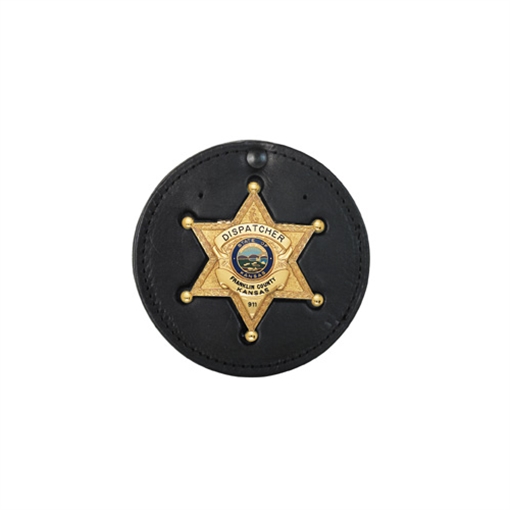 Picture of Boston Leather 3 Circle Recessed Badge Holder with Clip 600S-6001