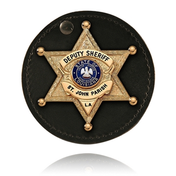 Picture of Boston Leather Circle Badge Holder, Hook and Loop Closure 5889-1