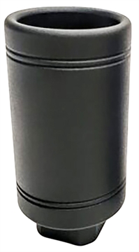Picture of Bowden Tactical Flash Redirect Cans made of Black Hardcoat Anodized Finish Aluminum with 1/2"-28 tpi Threads & 4" OAL for AR-15 J1348326
