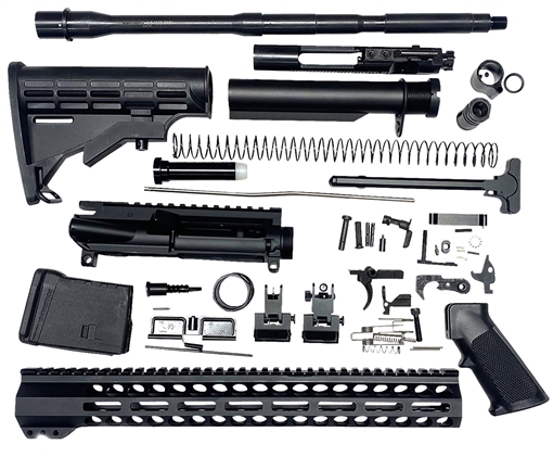 Picture of Bowden Tactical AR Rifle Build Kit Complete, 13" M-Lok Handguard, Mil-Spec Parts, Flip Up Sights J27113