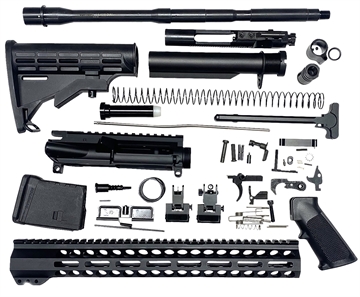 Picture of Bowden Tactical AR Rifle Build Kit Complete, 13" M-Lok Handguard, Mil-Spec Parts, Flip Up Sights J27113