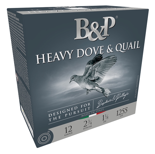 Picture of Baschieri & Pellagri B&P Dove & Quail Shotgun Loads 12 ga. 2.75 in. 1 1/8 oz. 1255 FPS 8 Shot 25 rd. 12B18D8