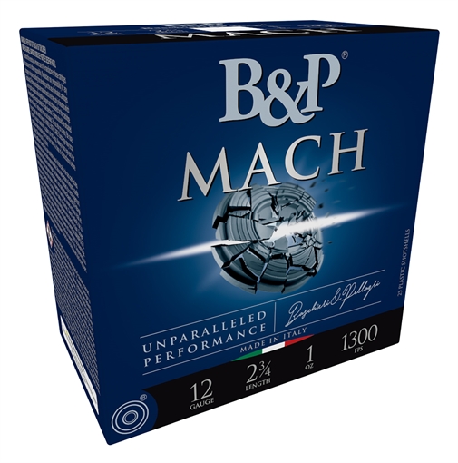 Picture of Baschieri & Pellagri B&P F2 Mach Shotgun Loads 12 ga. 2.75 in. 1 oz. 1300 FPS 7.5 Shot 25 rd. 12B1F2H7