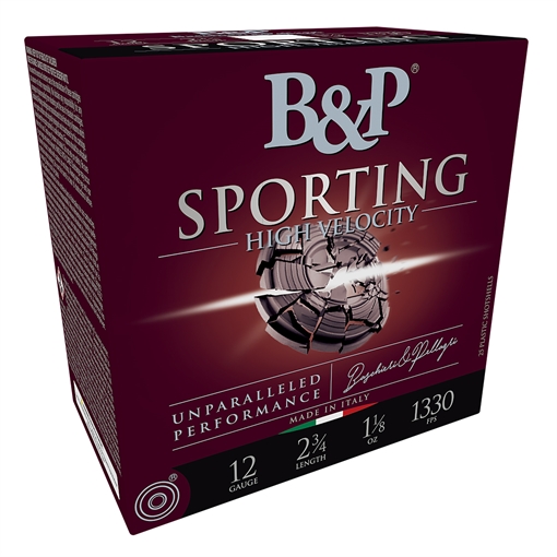 Picture of Baschieri & Pellagri B&P Sporting Clay HV Shotgun Loads 12 ga. 2.75 in.1 1/8 oz. 1330 FPS 7.5 Shot 25 rd. 12B8SH75