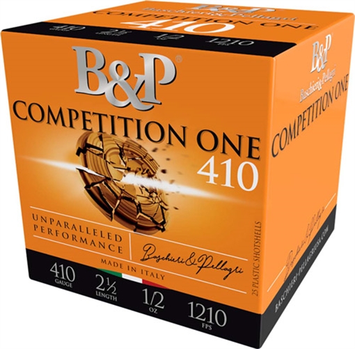 Picture of Baschieri & Pellagri Cartridge COMPETITION ONE 410 BORE 2-1/2'' 1/2OZ #8 SHOT 250/CASE 410BCP8