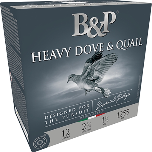 Picture of B&P Ammunition Heavy Dove & Quail 12Gauge 2.75" 1 1/8oz 9Shot 25 Per Box/10 Case 12B18D9