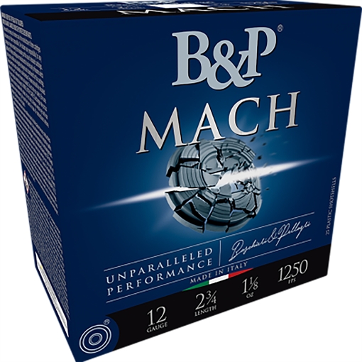 Picture of Baschieri & Pellagri B&P F2 Mach Shotgun Loads 12 ga. 2.75 in. 1 1/8 oz. 1300 FPS 7.5 Shot 25 rd. 12B18FH7