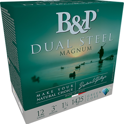 Picture of B&p Ammunition Dual Steel 12Gauge 3" 1 1/4oz 2/3Shot 10 Per Box/10 Case 12B4DS23