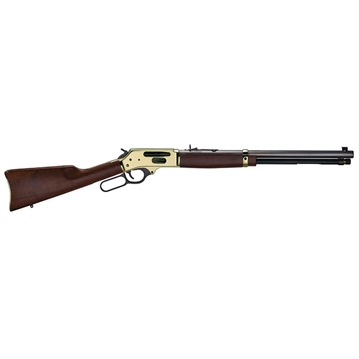 Picture of Henry Repeating Arms Brass, Lever Action Rifle, 30-30 Winchester, 20" Octagon Barrel, Brass Receiver, Side Load Gate, Fully Adjustable Semi Buckhorn Sights, American Walnut Stock, 5 Rounds H009BG