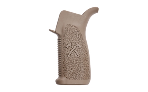 Picture of Bravo Company Mod 4 Grip, Jack Carr Crossed Tomahawks Logo, Fits AR Rifles, Flat Dark Earth BCM-GFG-MOD-4JC-FDE