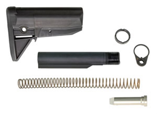Picture of Bravo Company BCMGUNFIGHTER Mod 0 Stock Kit, Receiver Extension, Quick Detach End Plate, Lock Nut Action Spring, Carbine Buffer, Black BCM-GFSK-MOD-0-BLK GFSKMOD0BLK