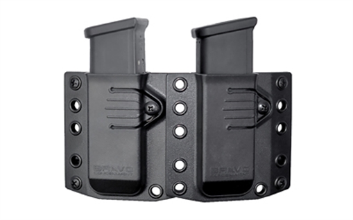 Picture of Bravo Concealment Magazine Pouch, Double, 1.5" Belt Loops, Size Large, Fits Glock 19/17, Sig P320, HK VP9, CZP10 Magazines, Ambidextrous, Polymer, Black BC60-2003 BC60-2003L