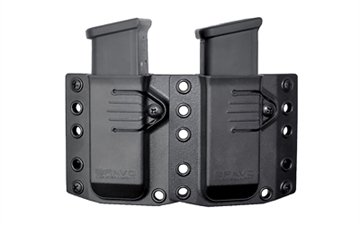 Picture of Bravo Concealment Magazine Pouch, Double, 1.5" Belt Loops, Size Medium, Fits Glock 43X, Sig P365, and Springfield Hellcat Magazines, Ambidextrous, Polymer, Black BC60-2002 BC60-2002M