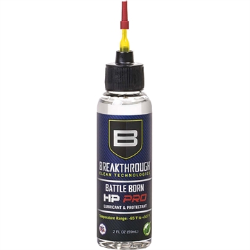 Picture of Breakthrough Clean Technologies Battle Born HP Pro Lubricant and Protectant 2 oz Bottle Clear with Needle Tip Applicator HPPRO-2OZ-NTA