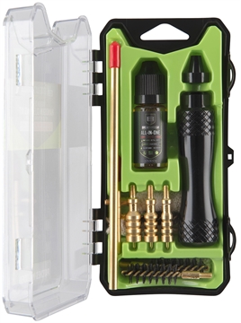 Picture of Breakthrough Clean Technologies Vision Series, Cleaning Kit, For .38/.40/.45 Cal, Includes Cleaning Rod Sections, Hard Bristle Nylon Brushes, Jags, Patch Holder, Cotton Patches, Durable Aluminum Handle, Mini Bottle of Battle Born High-Purity Oil BT-CCC-P BTCCCP