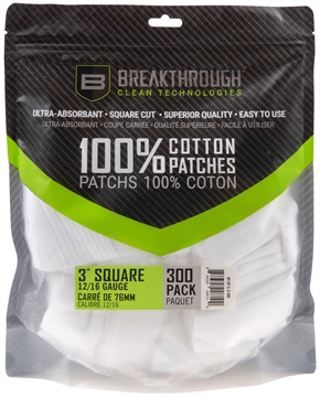 Picture of BREAKTHROUGH CLEAN TECHNOLOGIES SQUARE COTTON PATCHES ..3" X 3" 300PCS / .12-16 GUAGE BT-CP-S-3-300 BT-CP-S-3-300 BTCPS3300